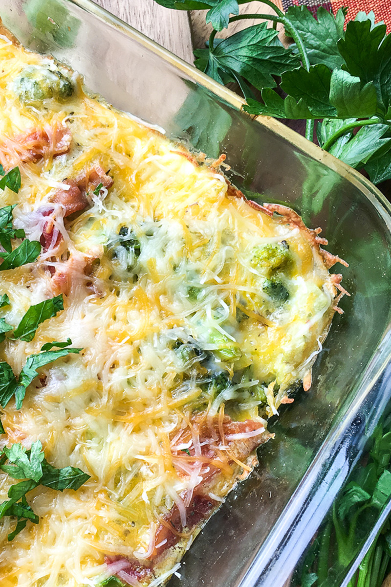 Bacon Cheddar Broccoli Breakfast Casserole