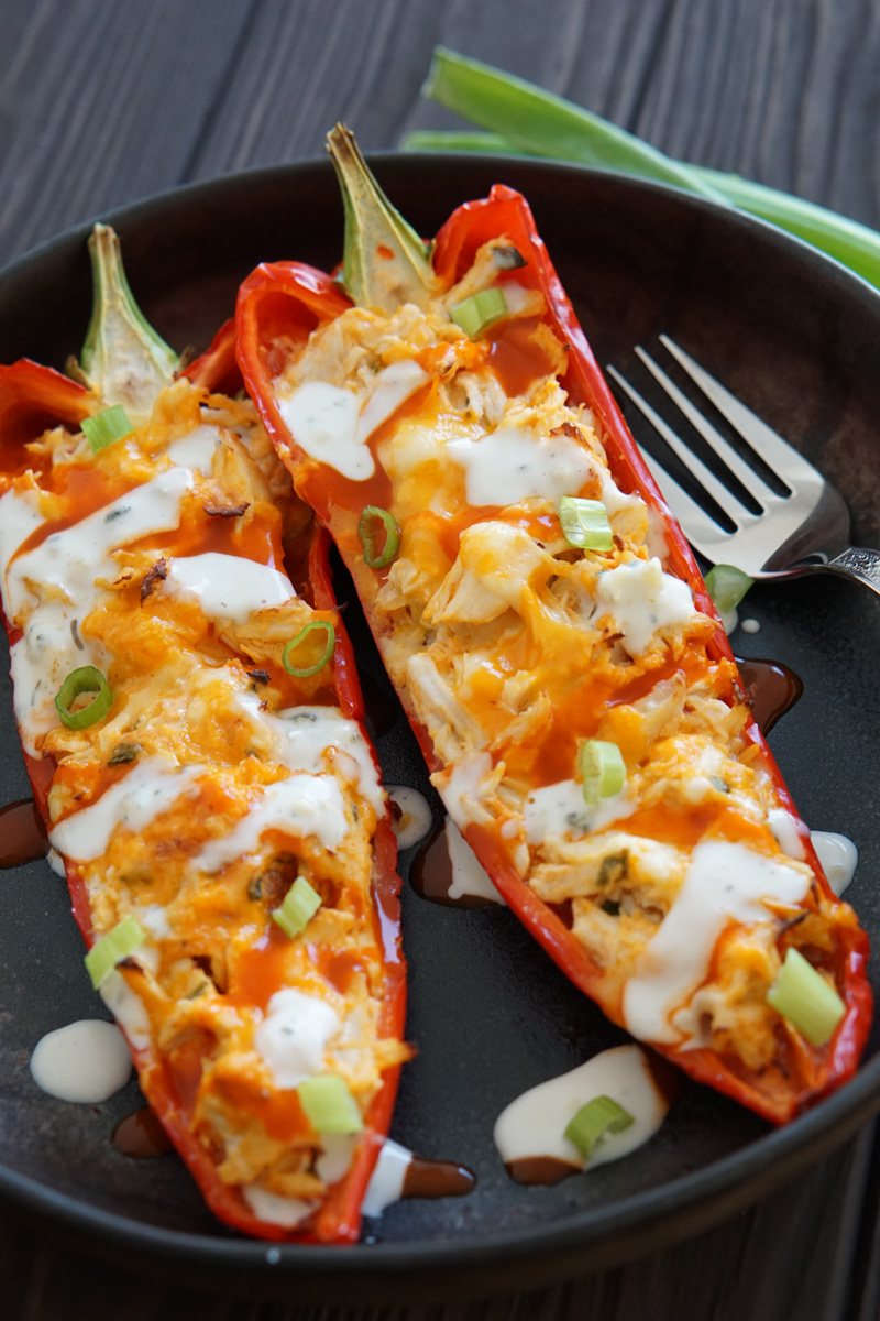 buffalo chicken stuffed peppers