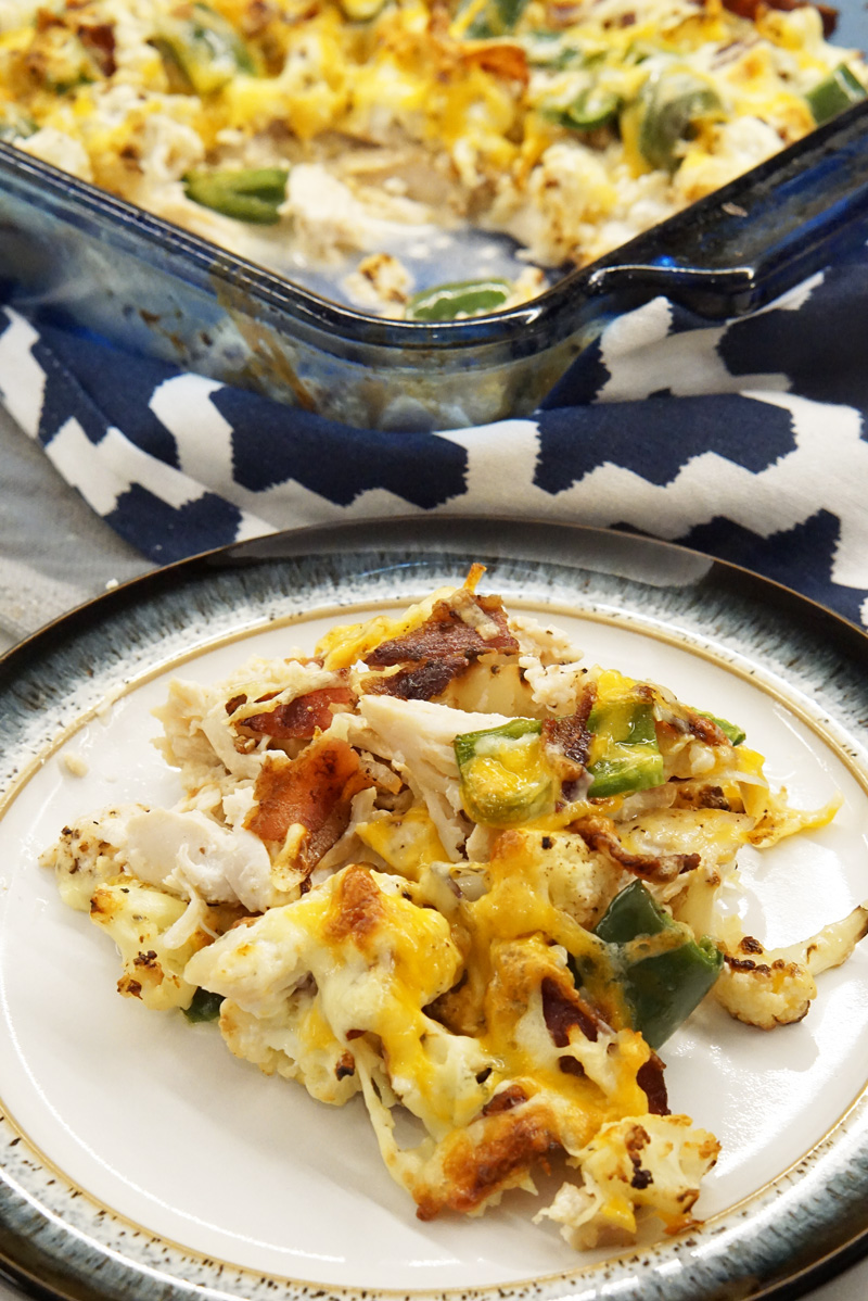 Cauliflower Jalapeno Popper Casserole