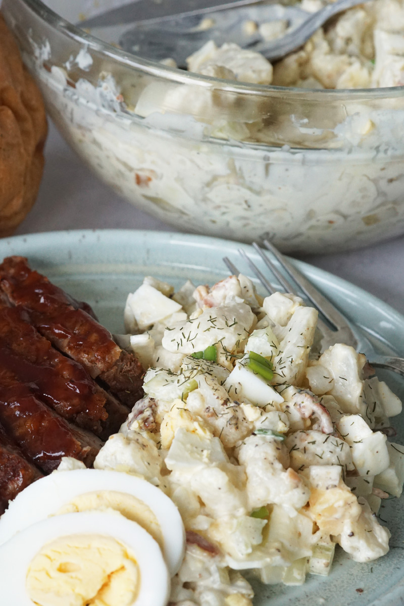 Cauliflower Potato Salad with Ribs