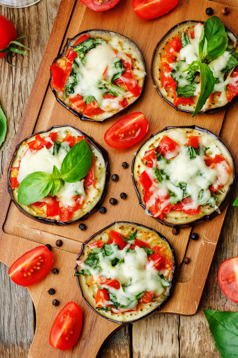 Baked Eggplant Caprese Snacks