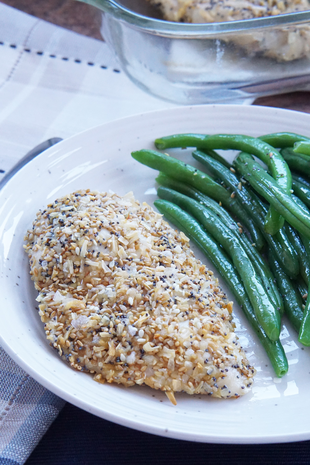 Everything bagel chicken breast and green beans