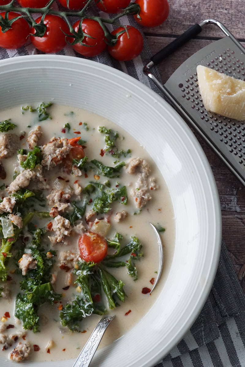 Low Carb Kale & Sausage Soup