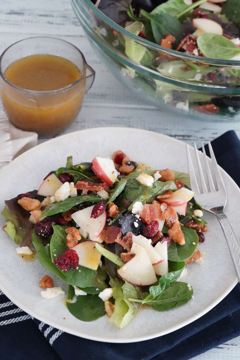 maple dijon dressing on a salad.