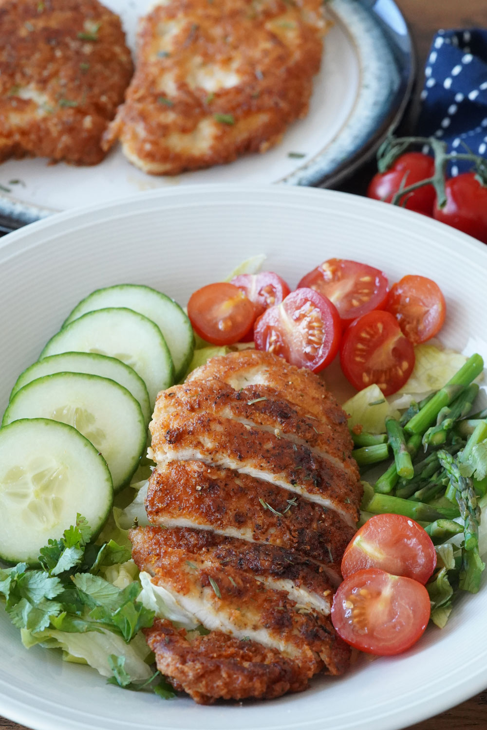 Parmesan Crusted Chicken on a salad