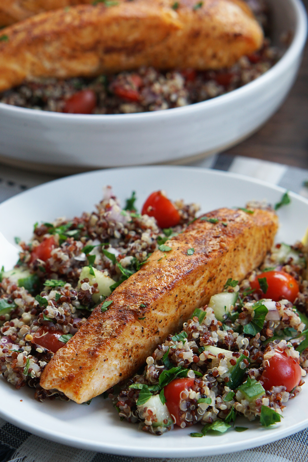 Salmon quinoa bowl