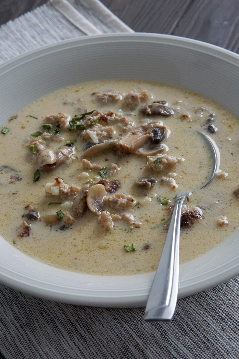 Low Carb Sausage & Mushroom Soup