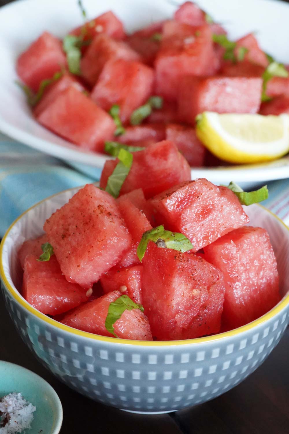 Watermelon basil salad